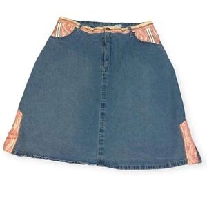 Venezia vintage y2k high waisted Brocade denim skirt